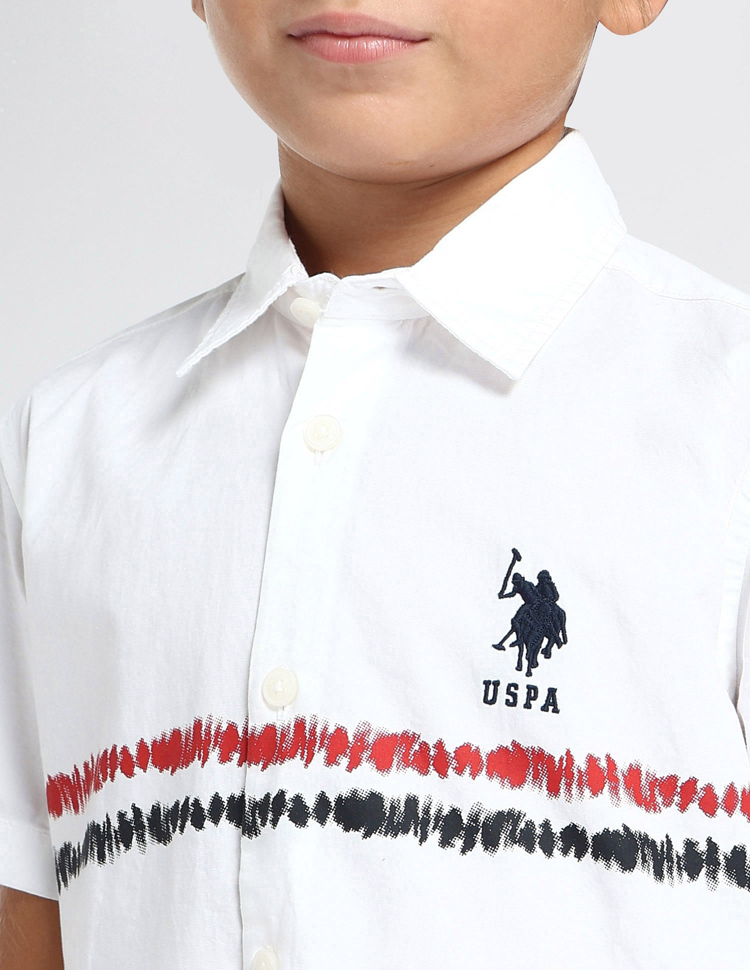 U.S. Polo Assn. Kids Boys Abstract Printed Regular Fit Shirt