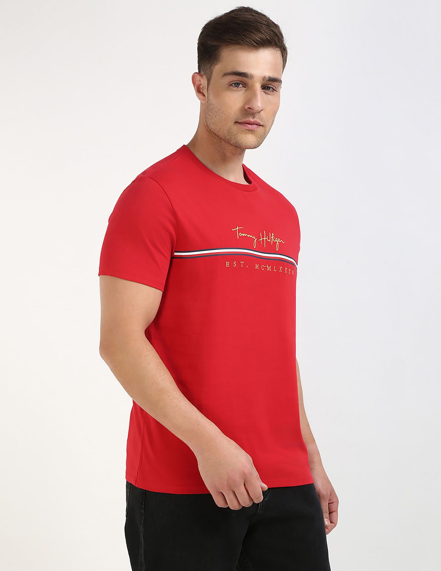 Tommy Hilfiger Embroidered Logo Regular-Fit Cotton T-Shirt