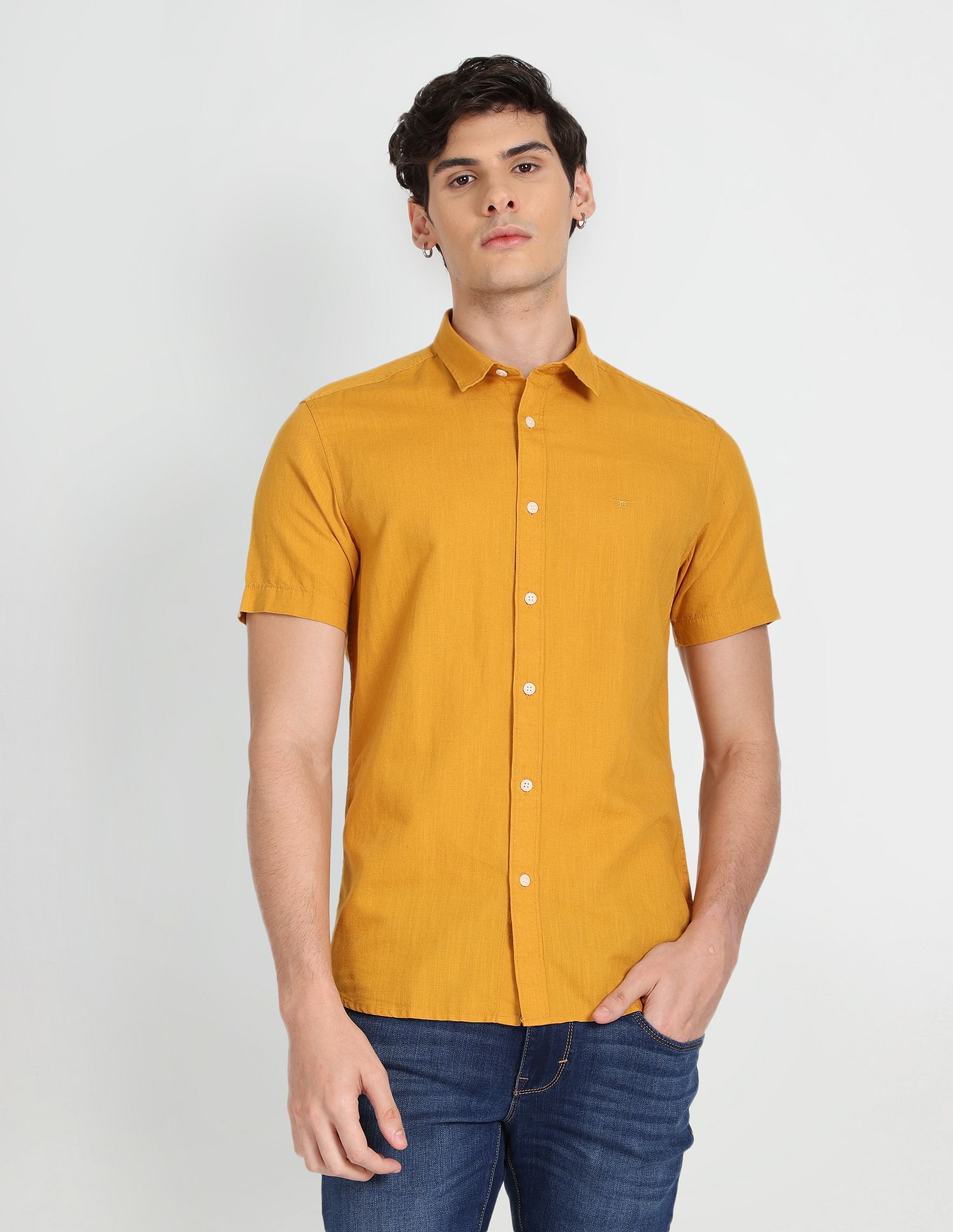 Flying Machine Short Sleeve Slim Fit Shirt
