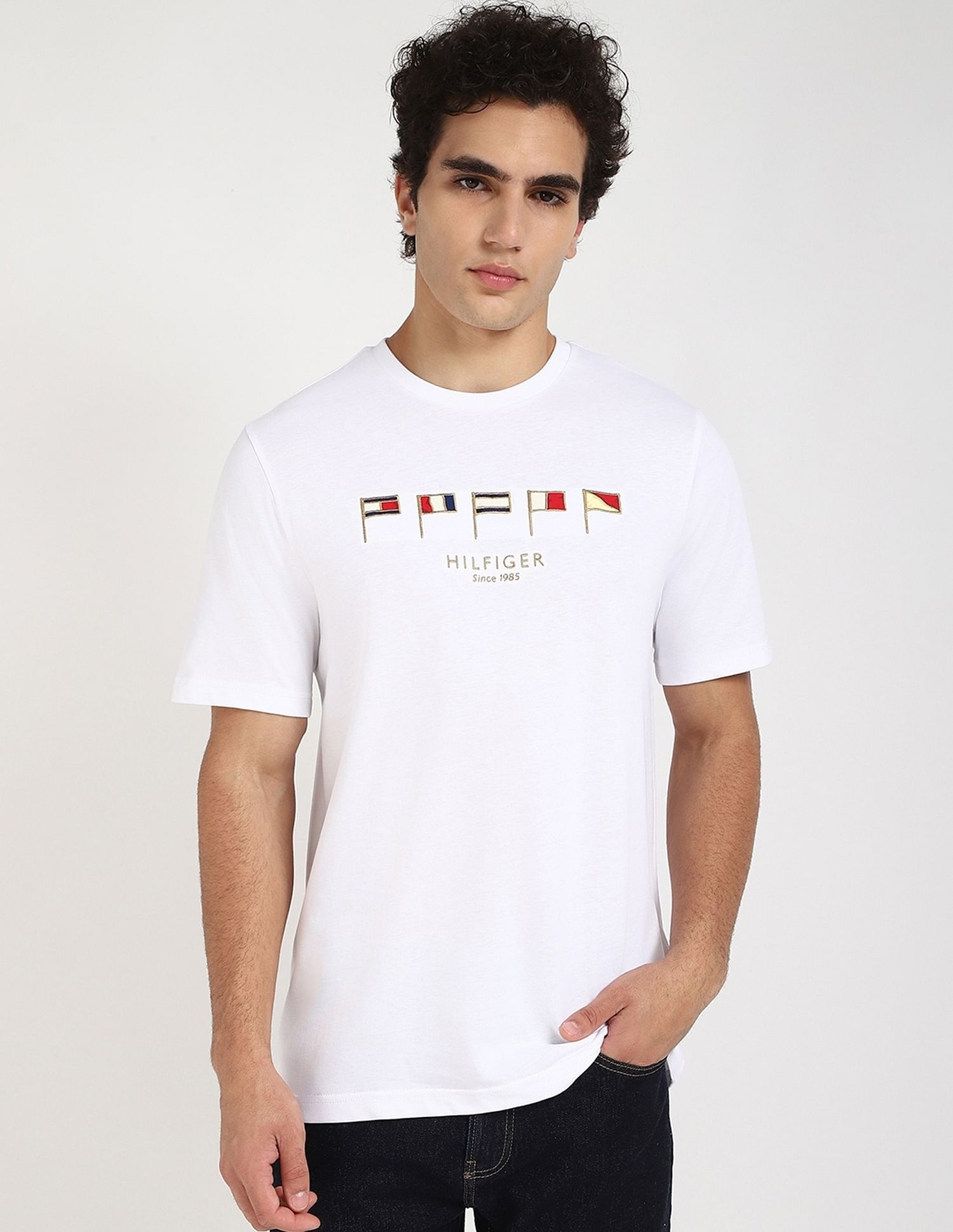Tommy Hilfiger Embroidered Logo Regular-Fit Cotton T-Shirt