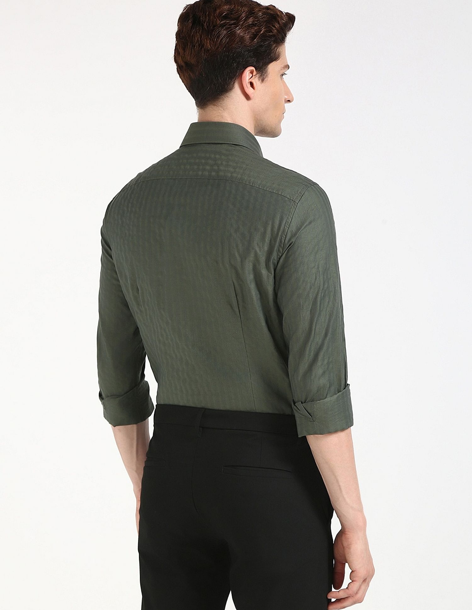 Tommy Hilfiger Self-Design Slim-Fit Cotton Shirt