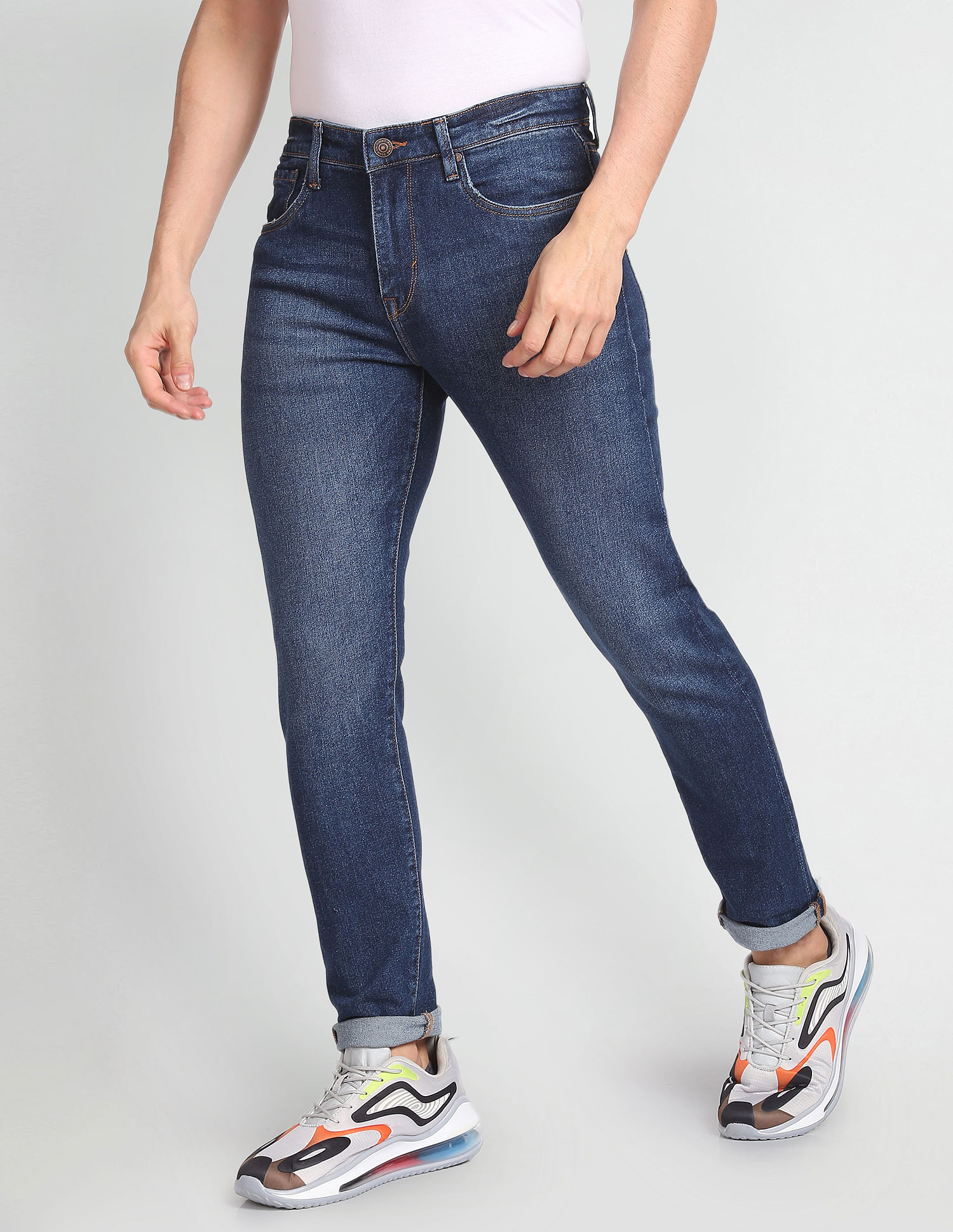 Flying Machine Slash Slim Tapered Fit Stone Wash Jeans
