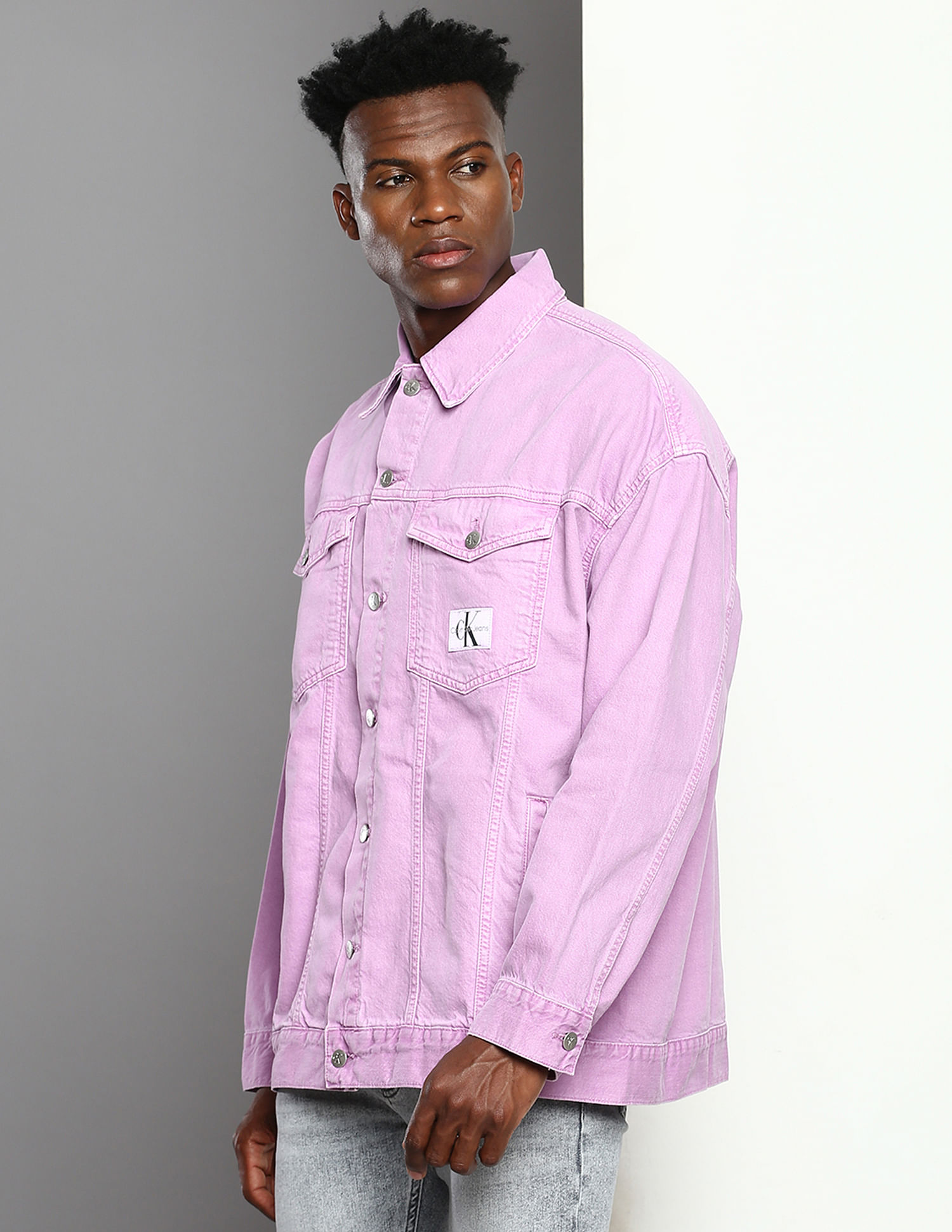 Purple denim sale jacket mens