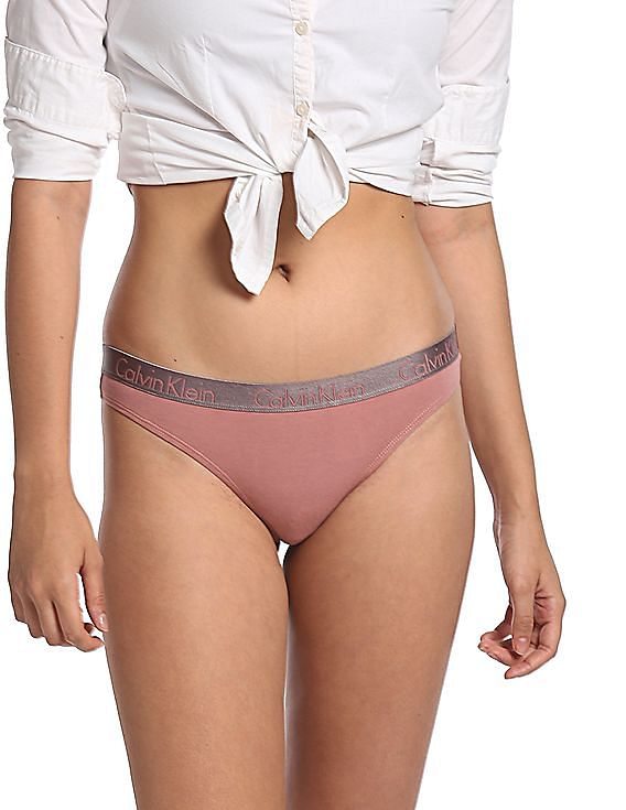 Buy Calvin Klein Underwear Brand Print Seamless Thong - NNNOW.com