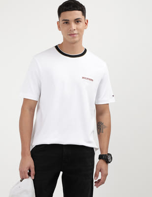 Buy Tommy Hilfiger Round Neck Collar Detail T-Shirt - NNNOW.com