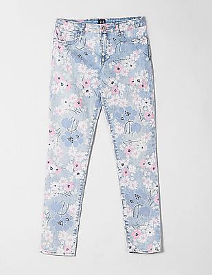 girls floral jeans