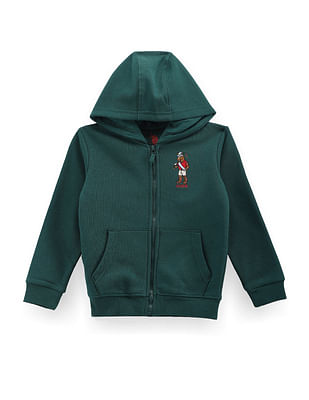 U S Polo Assn Kids Boys Solid Hooded Sweatshirt