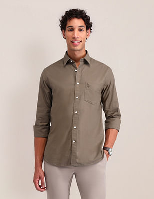 U S Polo Assn Solid Tailored Fit Shirt