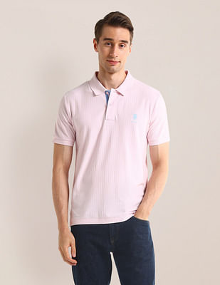 U S Polo Assn Textured Slim Fit Polo Shirt