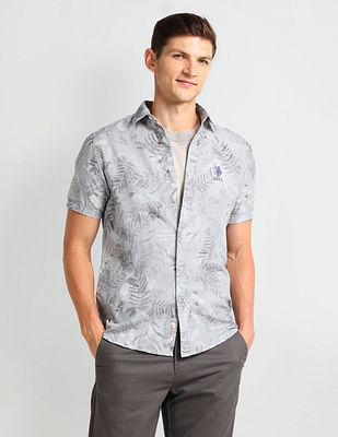 U S Polo Assn Denim Co Slim Fit Tropical Print Shirt