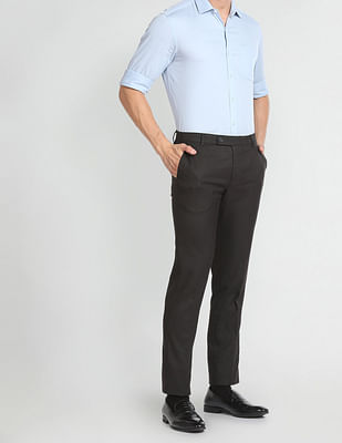 Arrow Tailored Regular Fit Dobby Formal Trousers