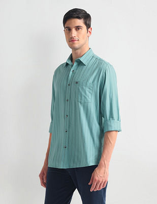 Arrow Sports Cotton Modal Stripe Shirt