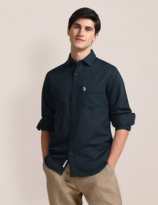 U S Polo Assn Solid Tailored Fit Shirt