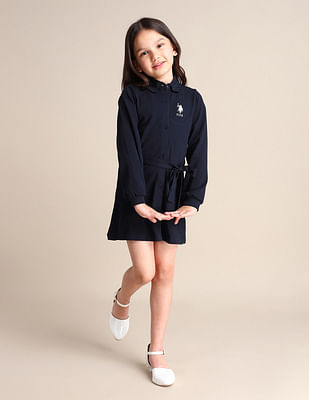 U S Polo Assn Kids Girls Cotton Shirt Dress