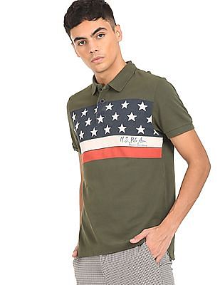 U S Polo Assn Denim Co Cotton Graphic Print Polo Shirt