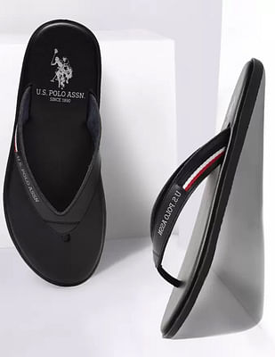 U S Polo Assn Men Leather Wanor Flip Flops