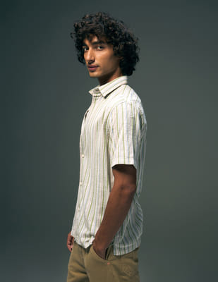 Buy Flying Machine Vertical Striped Regular Fit Cotton Shirt