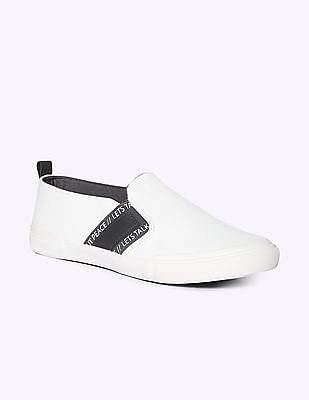 canvas slip on shoes white