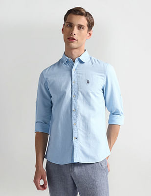 U S Polo Assn Denim Co Slim Fit Solid Shirt