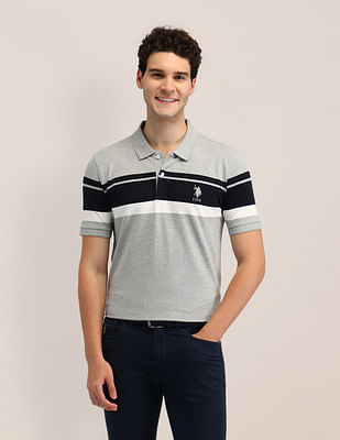 U S Polo Assn Horizontal Striped Slim Fit Polo Shirt