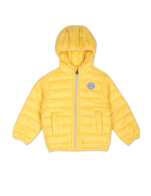 U S Polo Assn Kids Hooded Solid Quilted Jacket