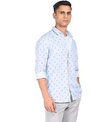 Arrow Sports Spread Collar Chevron Print Shirt