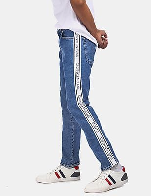 Buy Calvin Klein Men Blue Mid Rise Side 