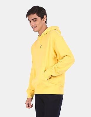 Buy GAP Men Light Yellow Hooded Brand Print Sweatshirt - NNNOW.com