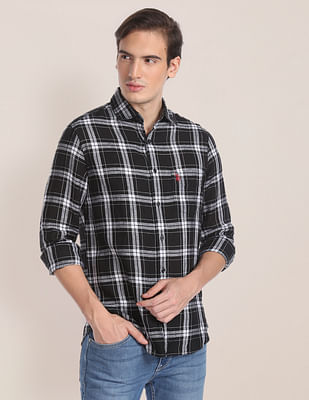 U S Polo Assn Tartan Check Linen Casual Shirt