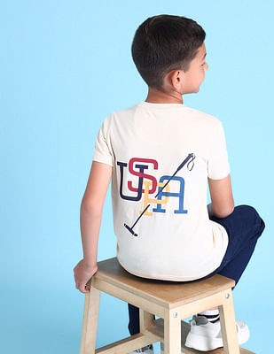 U S Polo Assn Kids Boys Brand Printed T-Shirt