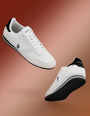 U S Polo Assn Men Sorrento White Retro Sneakers