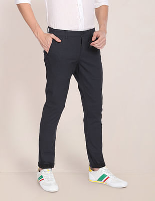 U S Polo Assn Austin Trim Fit Textured Casual Trousers