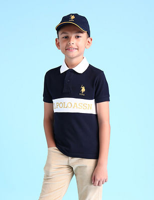 U S Polo Assn Kids Boys Brand Printed Polo Shirt