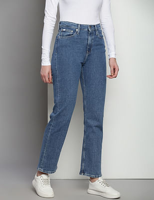 Calvin Klein Jeans High Rise Straight Fit Jeans