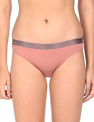 Buy Calvin Klein Underwear Women Pink Contrast Waistband Solid Bikini Panty  