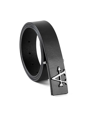 Arrow Men Metallic Logo Oxford Belt