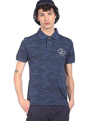 U S Polo Assn Denim Co Cotton Camo Print Polo Shirt