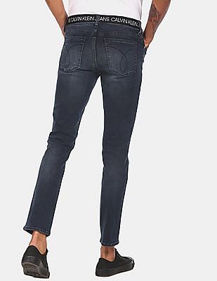 Calvin Klein Men Blue Skinny Fit Stone Wash Jeans