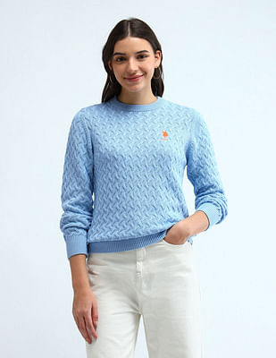 U S Polo Assn Women Crew Neck Regular Fit Sweater