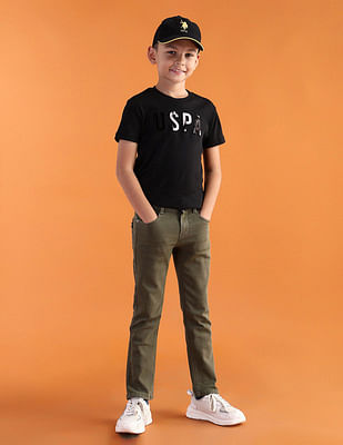 U S Polo Assn Kids Boys Slim fit Green Jeans