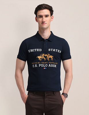 U S Polo Assn Printed Slim Fit Polo Shirt