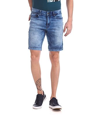 mens slim fit denim shorts