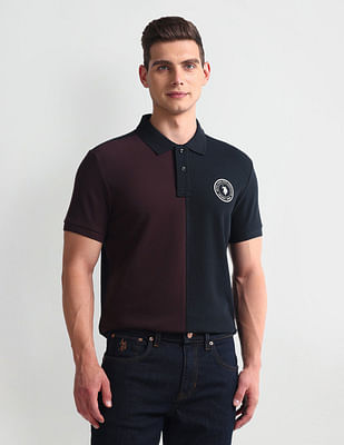 U S Polo Assn Denim Co Colour Block Muscle Fit Polo Shirt