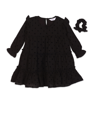 U S Polo Assn Kids Polka Dot Tiered Swing Dress