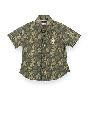 U S Polo Assn Kids Boys Floral Print Shirt