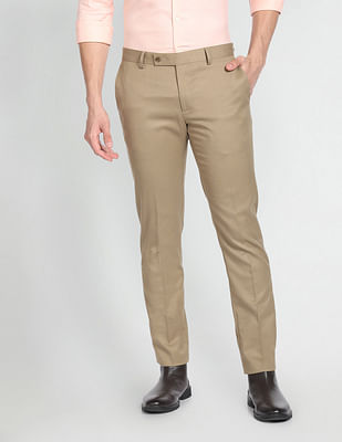 Arrow Self Design Tailored Fit Formal Trouser