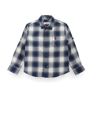 U S Polo Assn Kids Boys Tartan Check Shirt