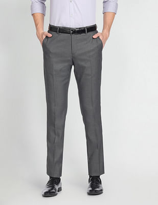 Arrow Solid Dobby Formal Trousers