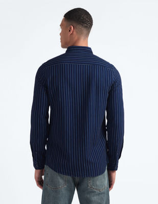 Buy Flying Machine Pure Cotton Vertical Stripe Shirt - NNNOW.com