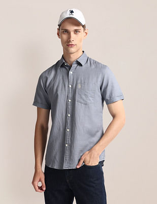 U S Polo Assn Solid Tailored Regular Fit Shirt